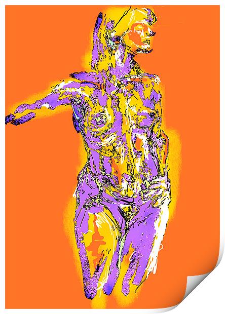 Holly -  Life drawing  in Orange Series Print by Lisa Martin