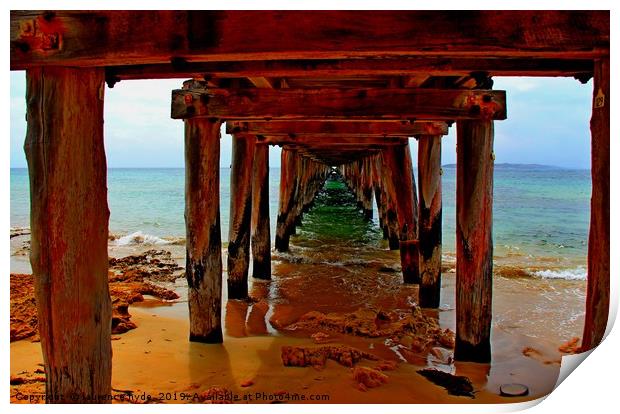 Under the boardwalk Print by laurence hyde