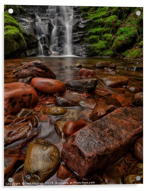 Blaen y Glyn Waterfall, Brecon Beacons  Acrylic by Neil Holman
