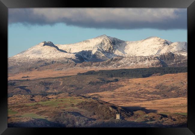 Snowdon and Dolwyddelan castle Framed Print by Rory Trappe
