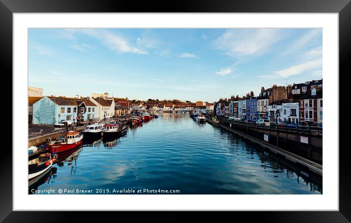 Weymouth Harbour at sunset Framed Mounted Print by Paul Brewer