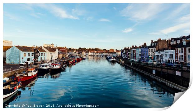 Weymouth Harbour at sunset Print by Paul Brewer