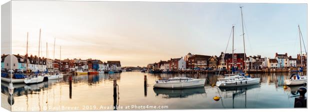 Weymouth Harbour Panoramic  Canvas Print by Paul Brewer