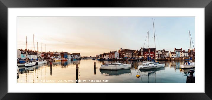 Weymouth Harbour Panoramic  Framed Mounted Print by Paul Brewer