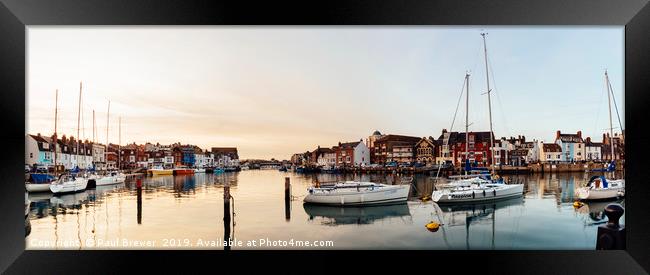 Weymouth Harbour Panoramic  Framed Print by Paul Brewer