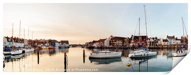 Weymouth Harbour Panoramic  Print by Paul Brewer