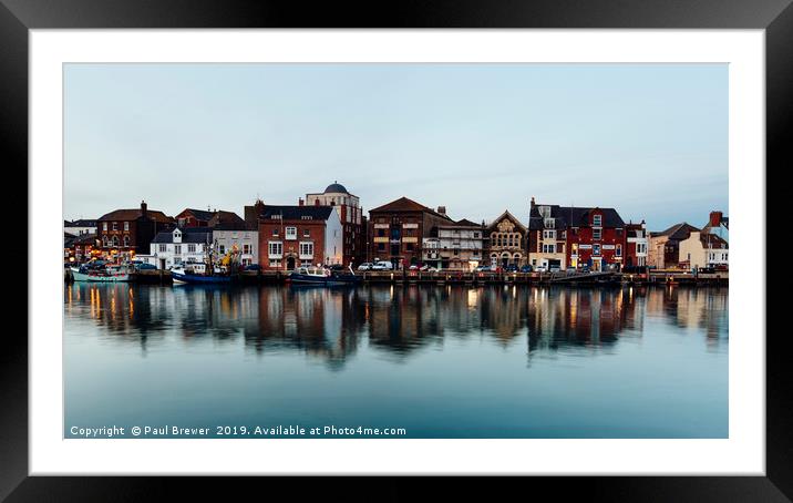 Weymouth Harbour in early evening Framed Mounted Print by Paul Brewer