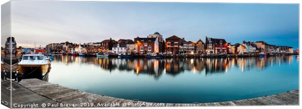 Weymouth Harbour at Twilight Canvas Print by Paul Brewer
