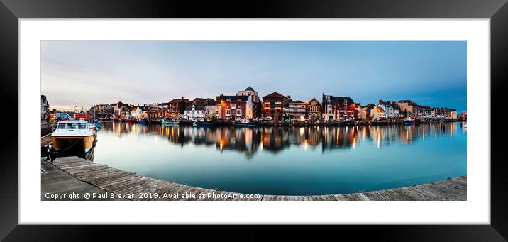 Weymouth Harbour at Twilight Framed Mounted Print by Paul Brewer