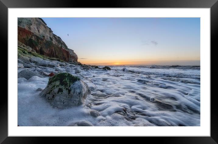 A subtle Winter sunset from Hunstanton beach  Framed Mounted Print by Gary Pearson