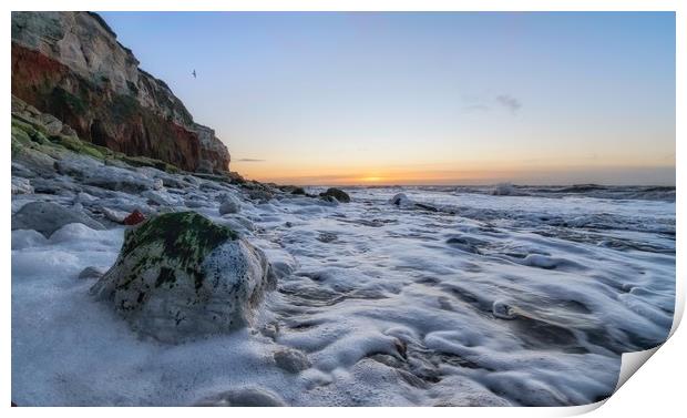 A subtle Winter sunset from Hunstanton beach  Print by Gary Pearson