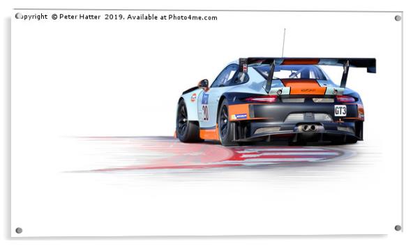 Porche GT3R Acrylic by Peter Hatter