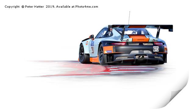 Porche GT3R Print by Peter Hatter