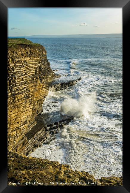 Waves at Nash Point South Wales Framed Print by Nick Jenkins