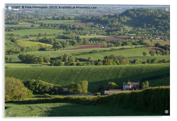 Mid Devon Farmland Acrylic by Pete Hemington