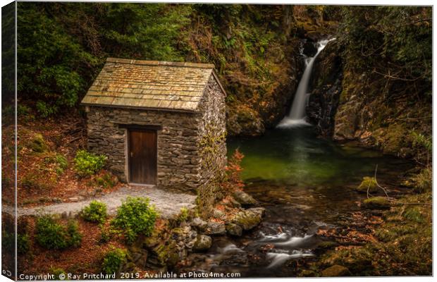 The Grot and Waterfall Canvas Print by Ray Pritchard