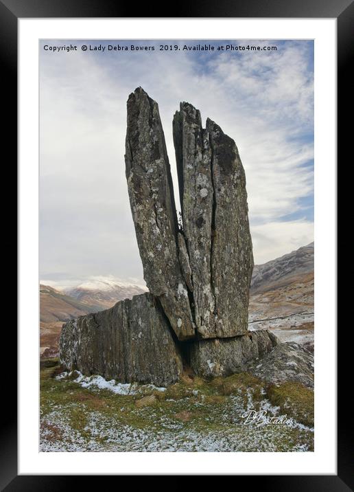 Fionn's Rock Framed Mounted Print by Lady Debra Bowers L.R.P.S