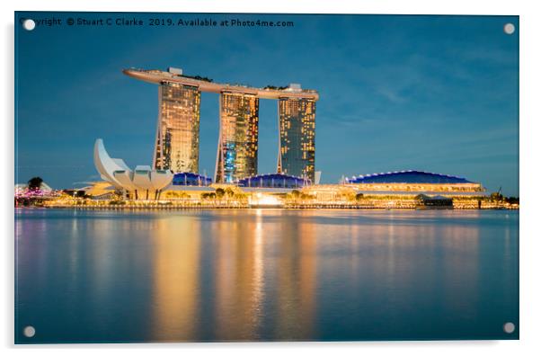 Marina Bay Sands Acrylic by Stuart C Clarke