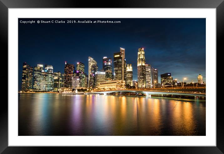 Downtown Singapore Framed Mounted Print by Stuart C Clarke
