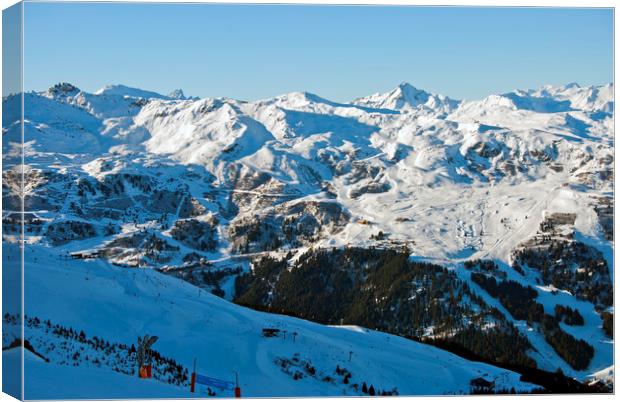 Meribel Les Trois Vallees French Alps France Canvas Print by Andy Evans Photos