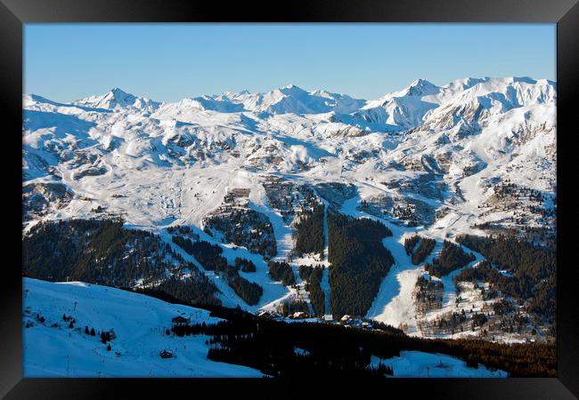 Meribel Les Trois Vallees French Alps France Framed Print by Andy Evans Photos