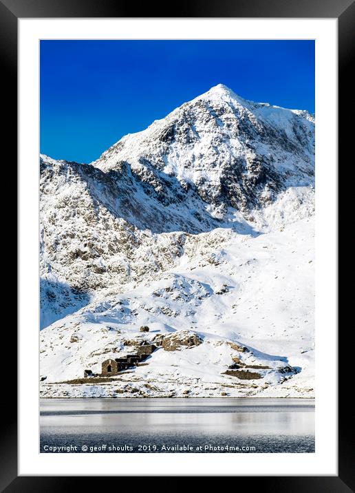 Snowdon in Winter Framed Mounted Print by geoff shoults