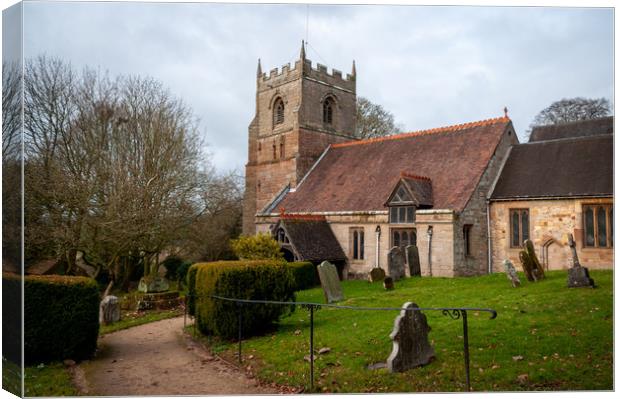 Church of St Leonard, Beoley In Worcestershire  Canvas Print by Linda Cooke
