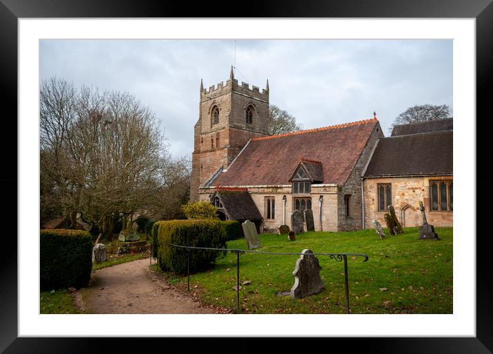 Church of St Leonard, Beoley In Worcestershire  Framed Mounted Print by Linda Cooke