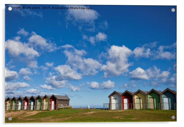 Colourful beach huts at Blyth Acrylic by Jim Jones