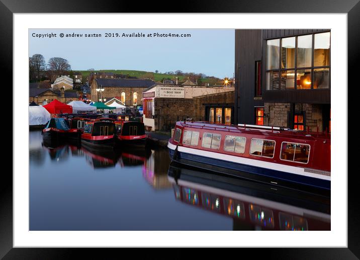 CHRISTMAS BARGES Framed Mounted Print by andrew saxton