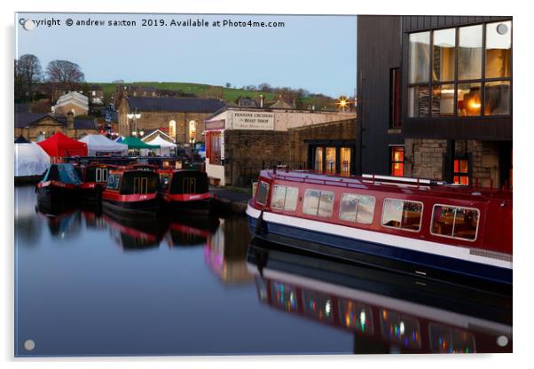 CHRISTMAS BARGES Acrylic by andrew saxton