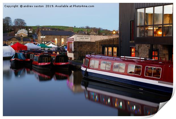 CHRISTMAS BARGES Print by andrew saxton