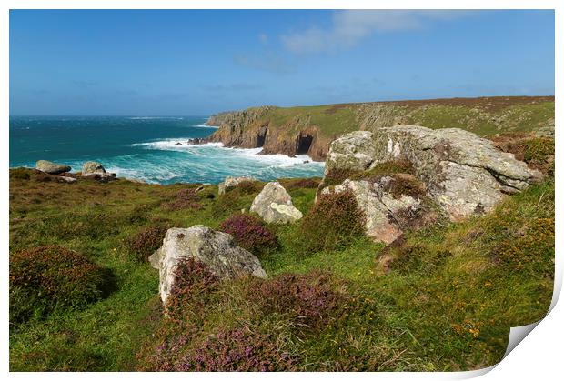 Pendower Cove near Lands End Print by CHRIS BARNARD