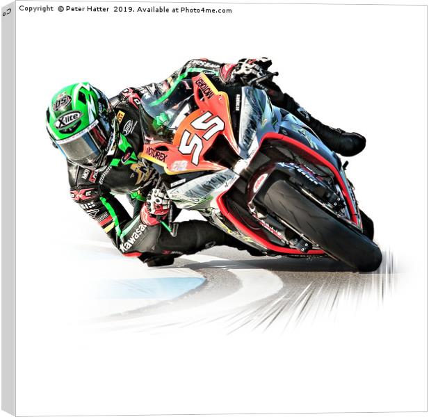Motorcycle Racing Canvas Print by Peter Hatter