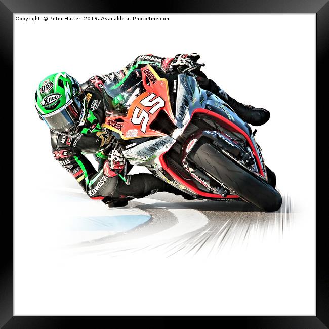 Motorcycle Racing Framed Print by Peter Hatter