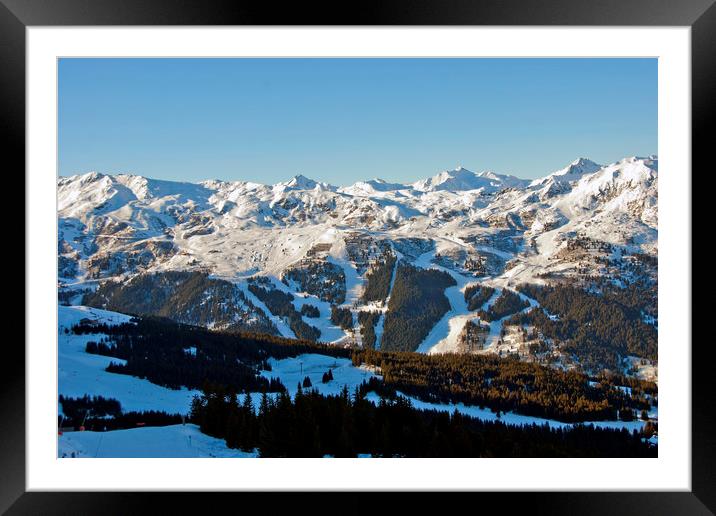 Meribel 3 Valleys ski area French Alps France Framed Mounted Print by Andy Evans Photos