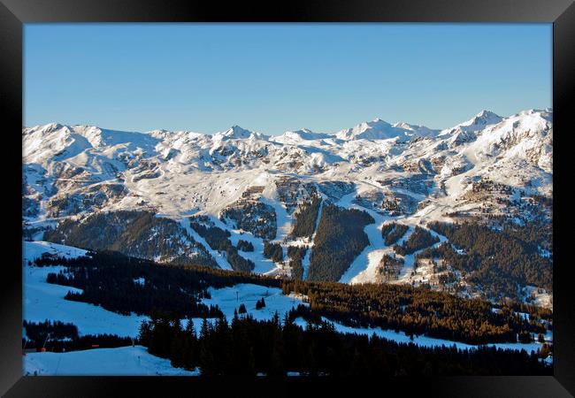 Meribel 3 Valleys ski area French Alps France Framed Print by Andy Evans Photos
