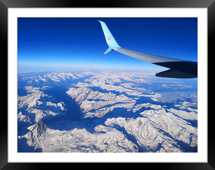 Flying high over the Alps Framed Mounted Print by mark humpage