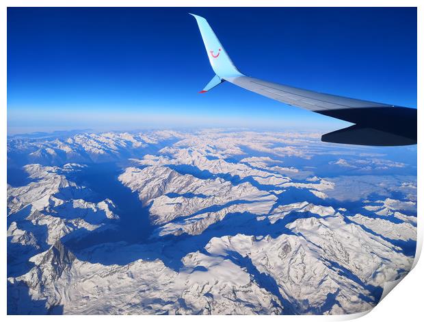 Flying high over the Alps Print by mark humpage