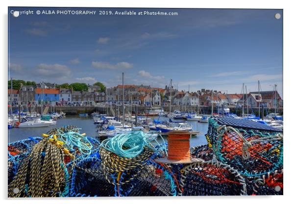Anstruther Fishing Harbour, Fife, Scotland Acrylic by ALBA PHOTOGRAPHY