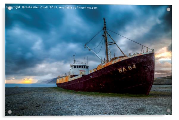 Iceland Shipwreck Acrylic by Sebastien Coell