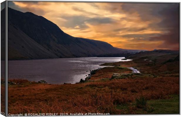 "Night approaches at Wastwater" Canvas Print by ROS RIDLEY