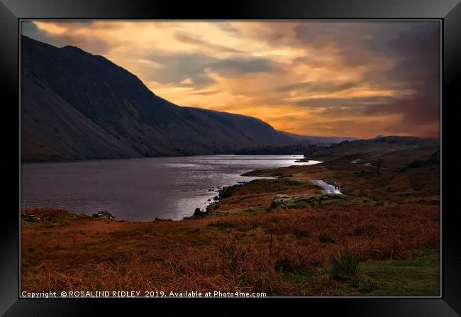 "Night approaches at Wastwater" Framed Print by ROS RIDLEY