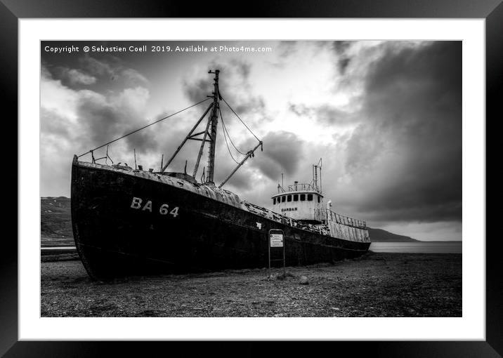 Iceland Shipwreck Framed Mounted Print by Sebastien Coell