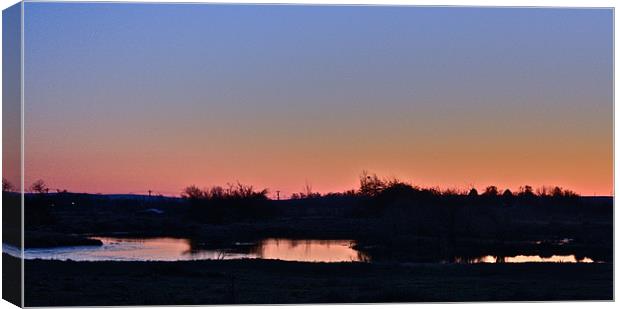 Sunset over pond Canvas Print by Irina Walker
