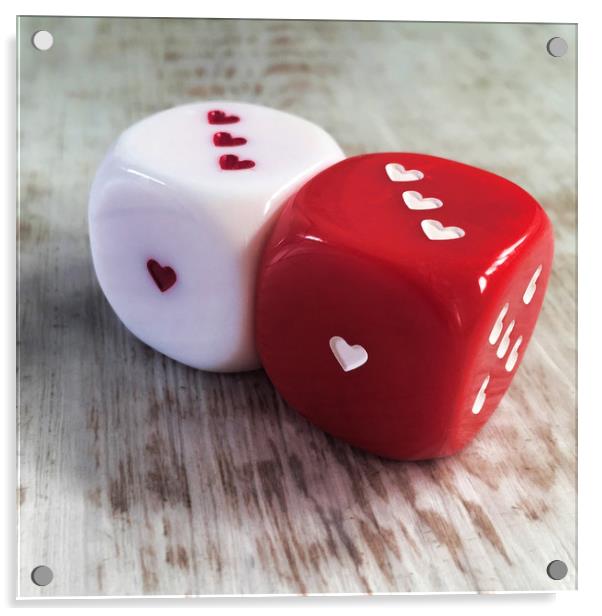 Love Dice  Acrylic by Valerie Paterson