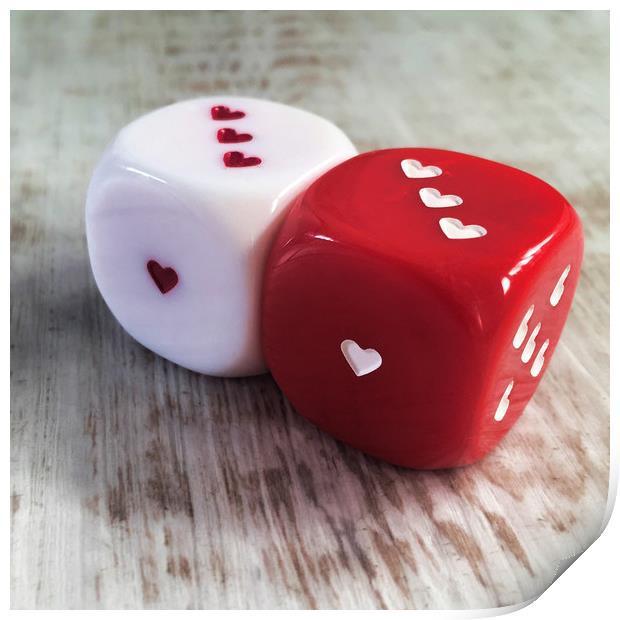 Love Dice  Print by Valerie Paterson