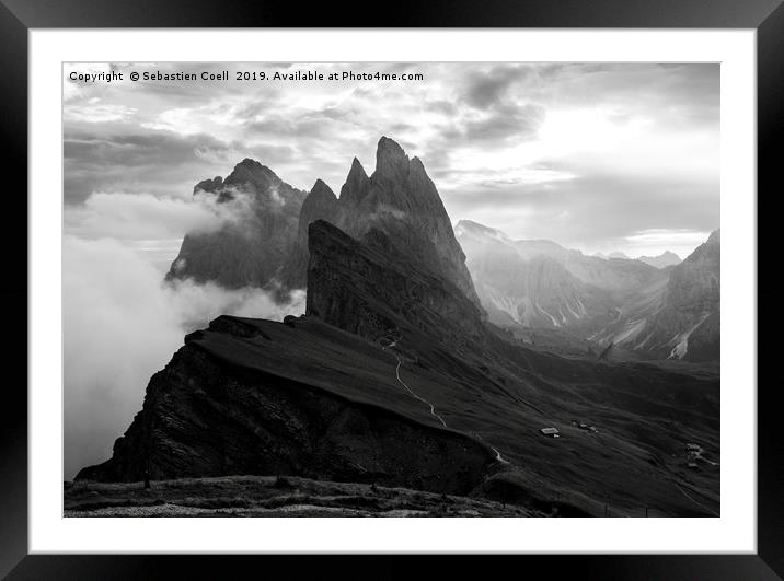 Seceda Italy dolomites Framed Mounted Print by Sebastien Coell
