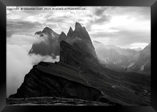 Seceda Italy dolomites Framed Print by Sebastien Coell