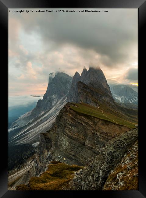 Seceda Italy dolomites Framed Print by Sebastien Coell